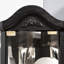Vitrine spacieuse avec tablettes réglables en verre trempé, sculpture florale arquée, encastré 4 W, pour le bureau, décoration cerise noire,