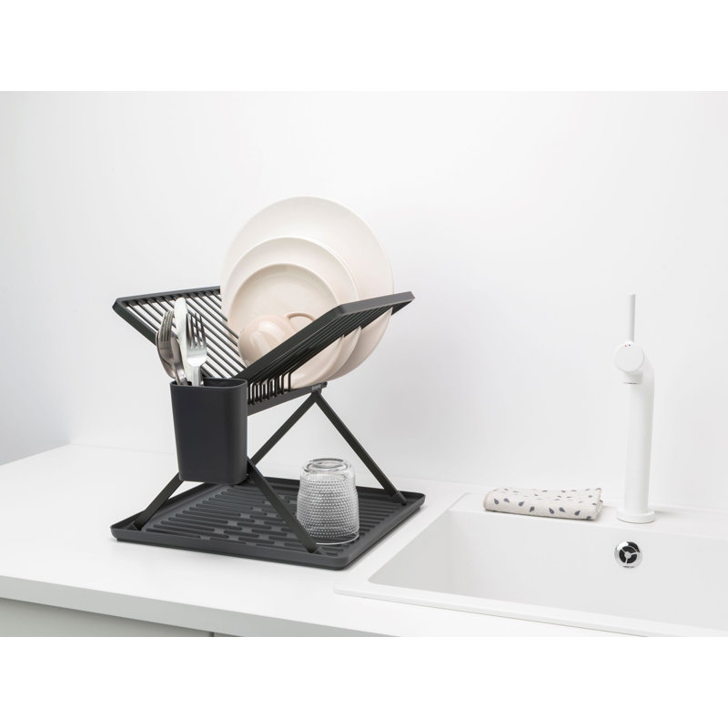 Brabantia Sinkside Small Foldable Dish Drying Rack, Dark Grey