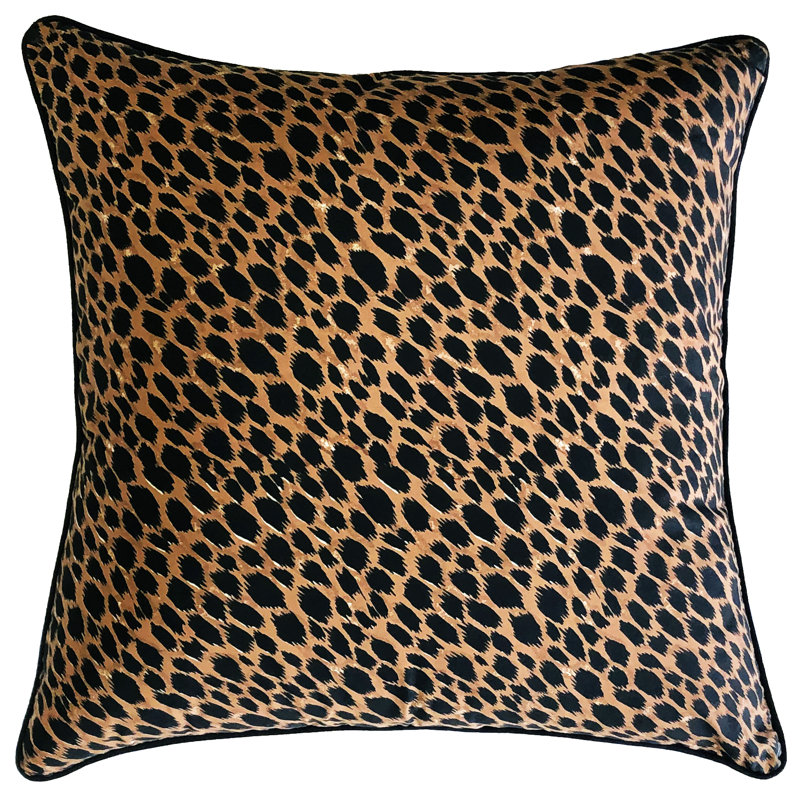 Housse de coussin en coton à imprimé guépard Gene, 22 po x 22 po