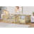 Natural Watsons Floor Bed With High Fence & Access Door, Rubber Wood Frame With Full Safety Guardrails-1705092643