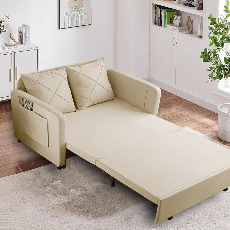 Taylortown Upholstered 45'' Sofa, Beige Velvet