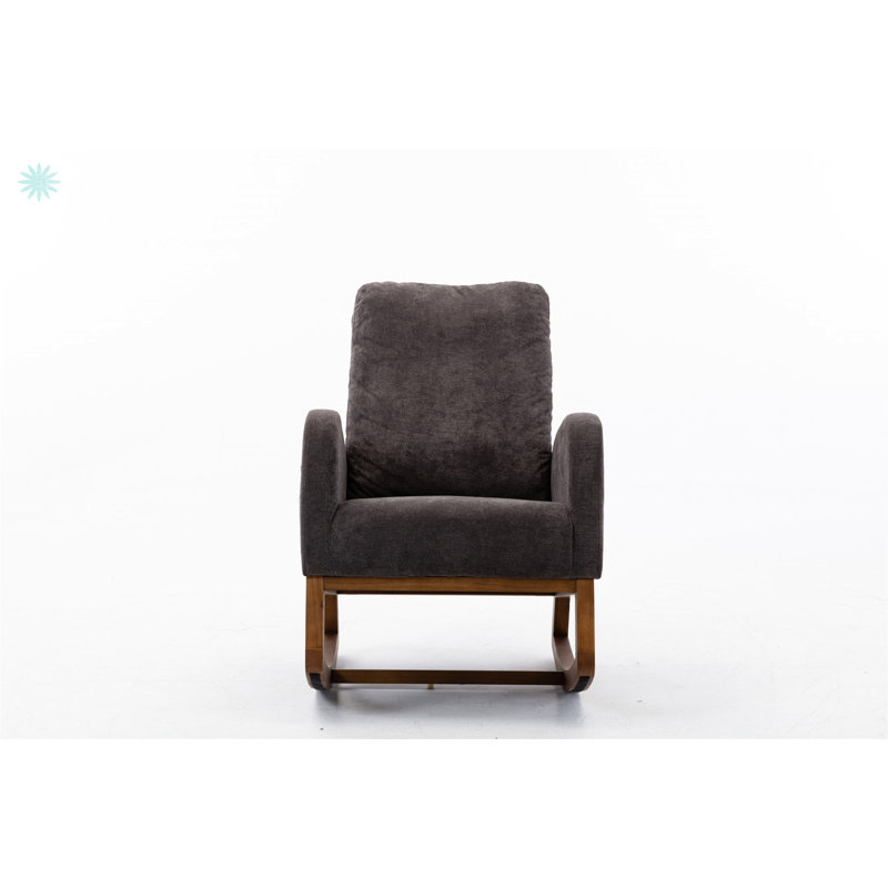 Chaise berçante de salon, Tissu gris foncé