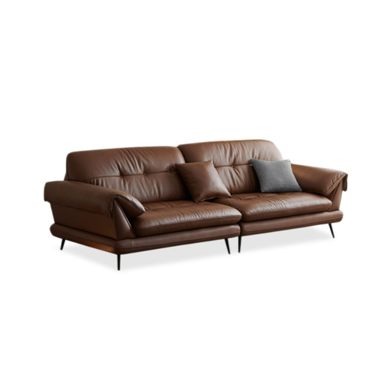 Canapé brun modulaire en similicuir, L 102,36 po