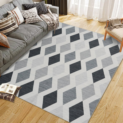 Tapis floral lavable pour salon ou chambre à coucher - Tapis d'intérieur moderne antidérapant, résistant aux marques et doux