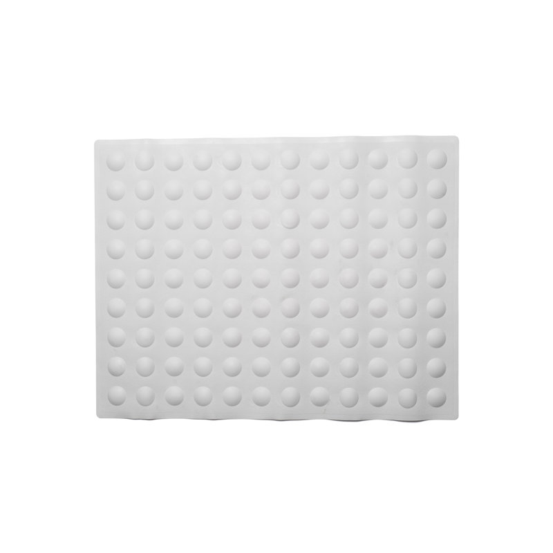 Dome Patterned Antibacterial Bath Mat with Secure Suction Cups, White