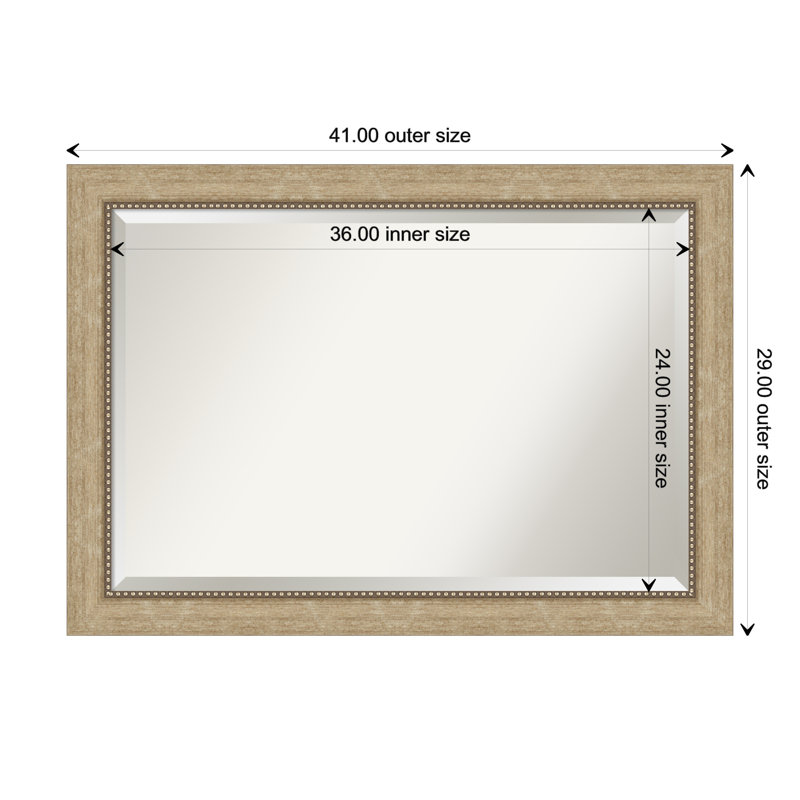 Miroir d'appoint mural Eivin, Brun clair, 29 po x 41 po