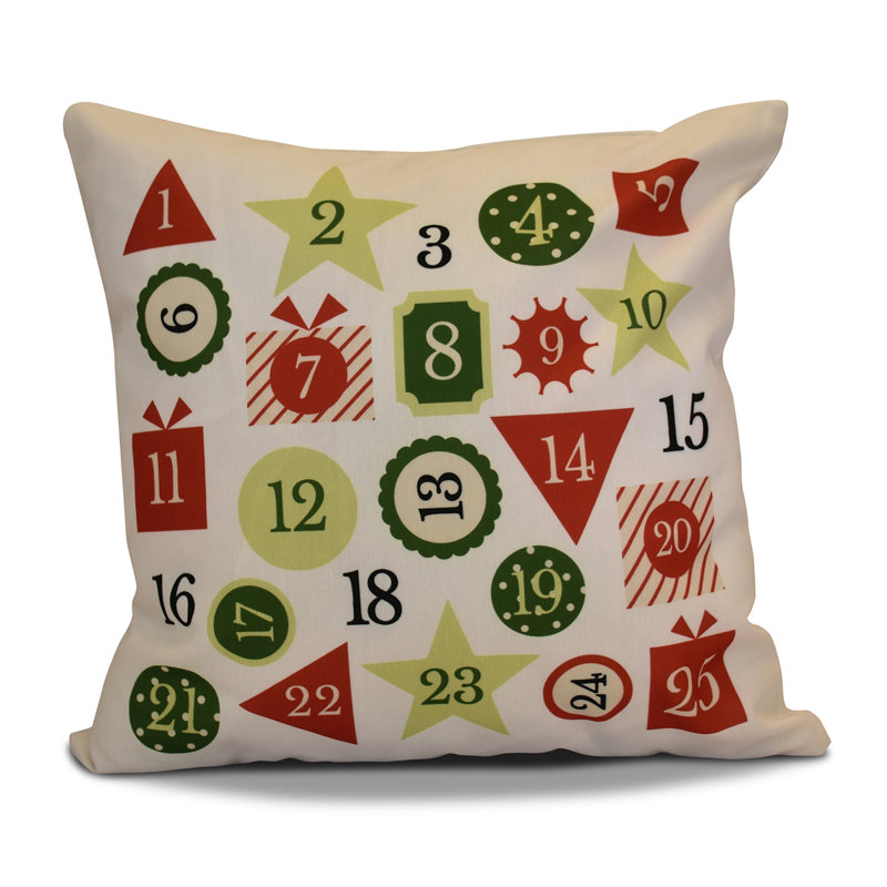 Housse de coussin carrée/insert Geometric, H 16 po x l 16 po, Rouge