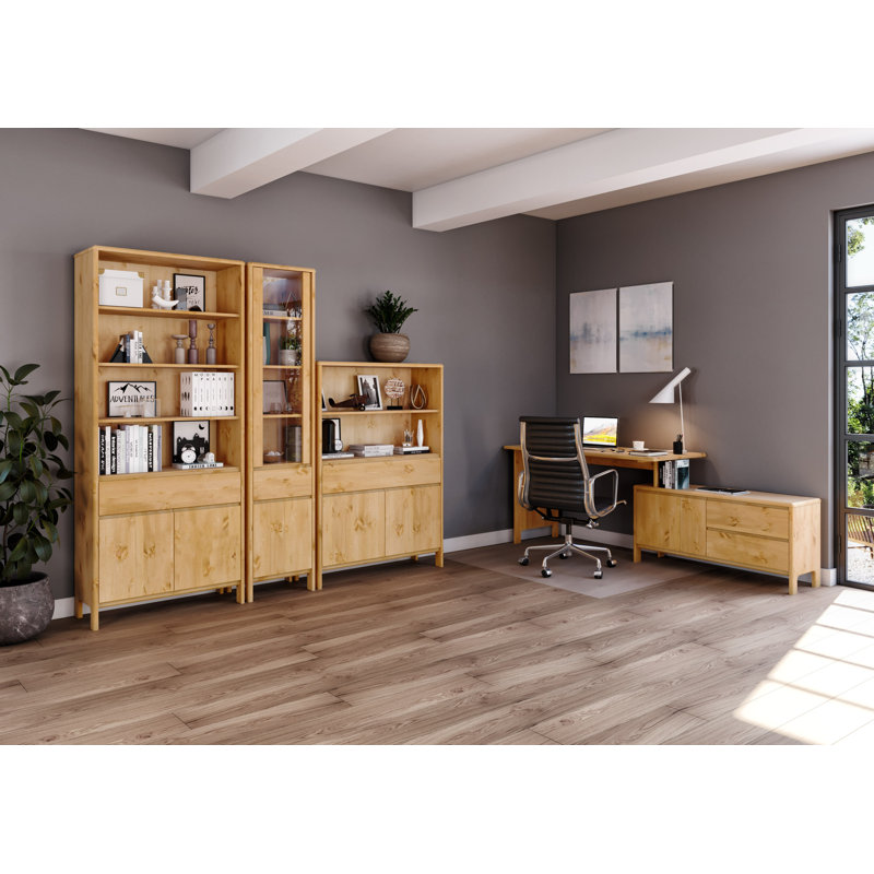 Forgue L-Shaped Solid Wood Accent, Nature Brown Oil, Nature Brown Oil
