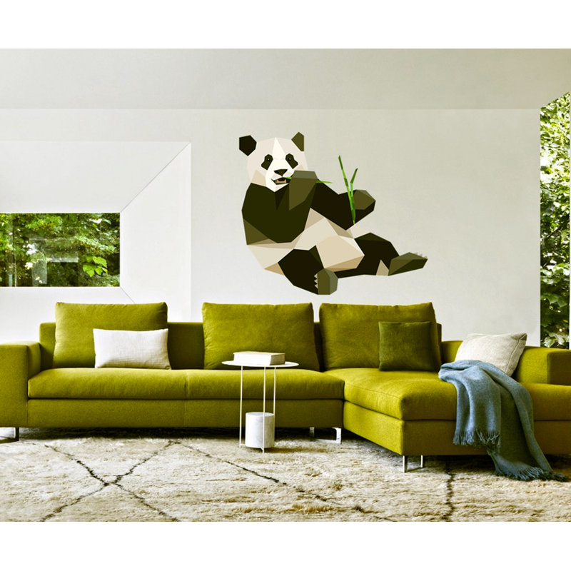 Adhésif décoratif panda Polygonal, H 46 po x l 55 po