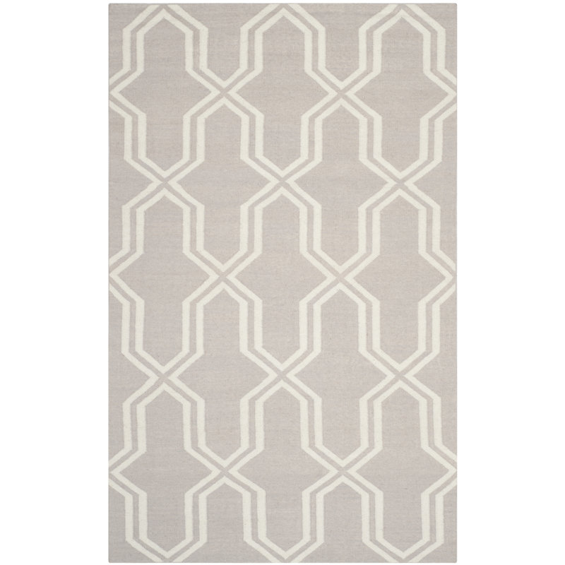 Normal Geometric Wool Hand Woven Area Rug, Rectangle 152 x 244 cm