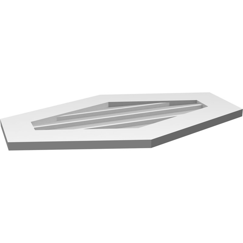 Ventilé vertical à pignon vertical 4/12 po, H 18 po x l 30 po x P 1 po