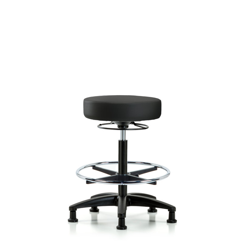 Tabouret de laboratoire Audet, Noir, Patins