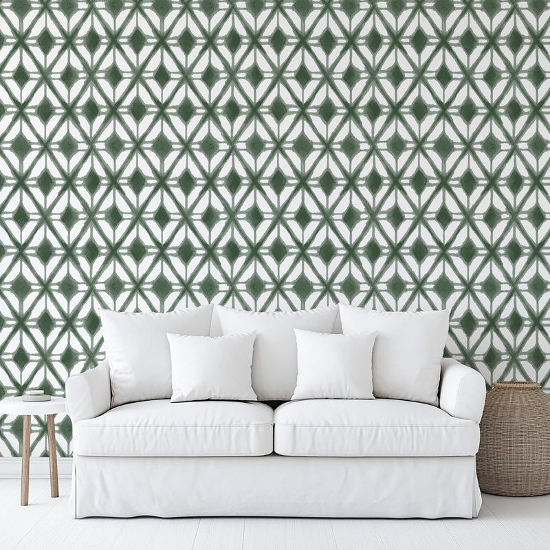 Papier peint adhésif Shibori, Vert