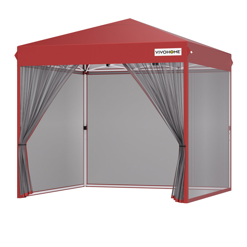 Tente d'extérieur escamotable en acier avec moustiquaire, 8 pi X P 8 pi, Beige
