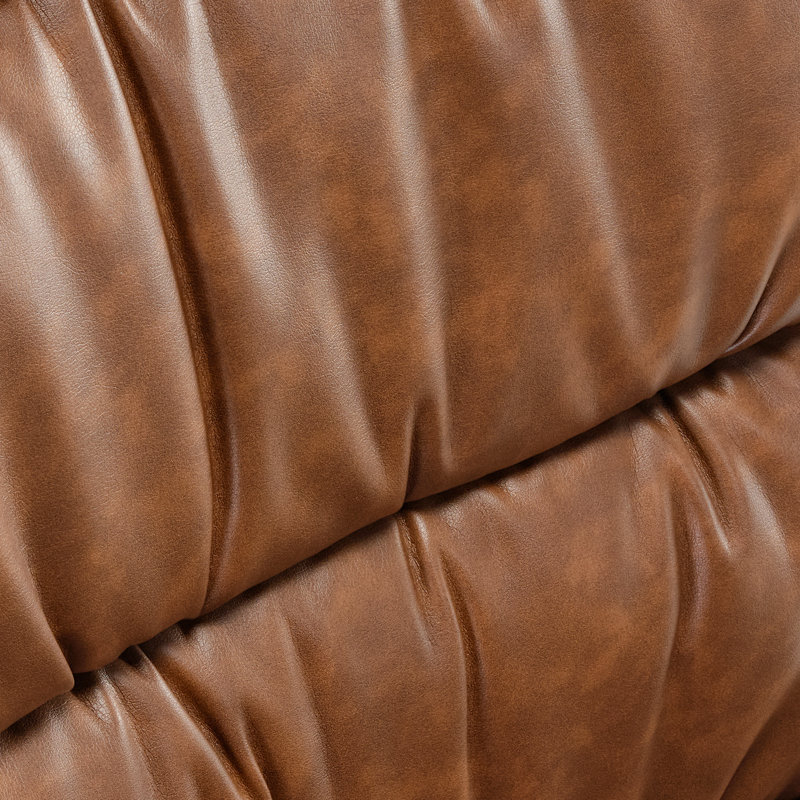 Chaise de travail rétro en similicuir brun, Brun