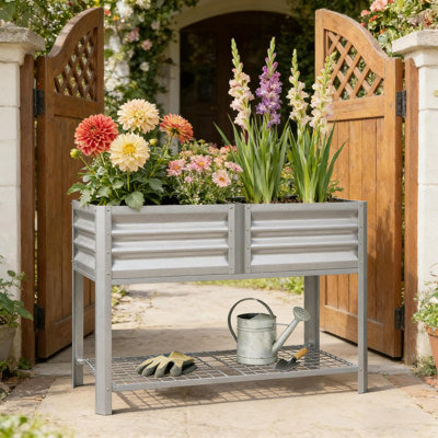 Outdoor Elevated Planter Box,Raised Garden Bed