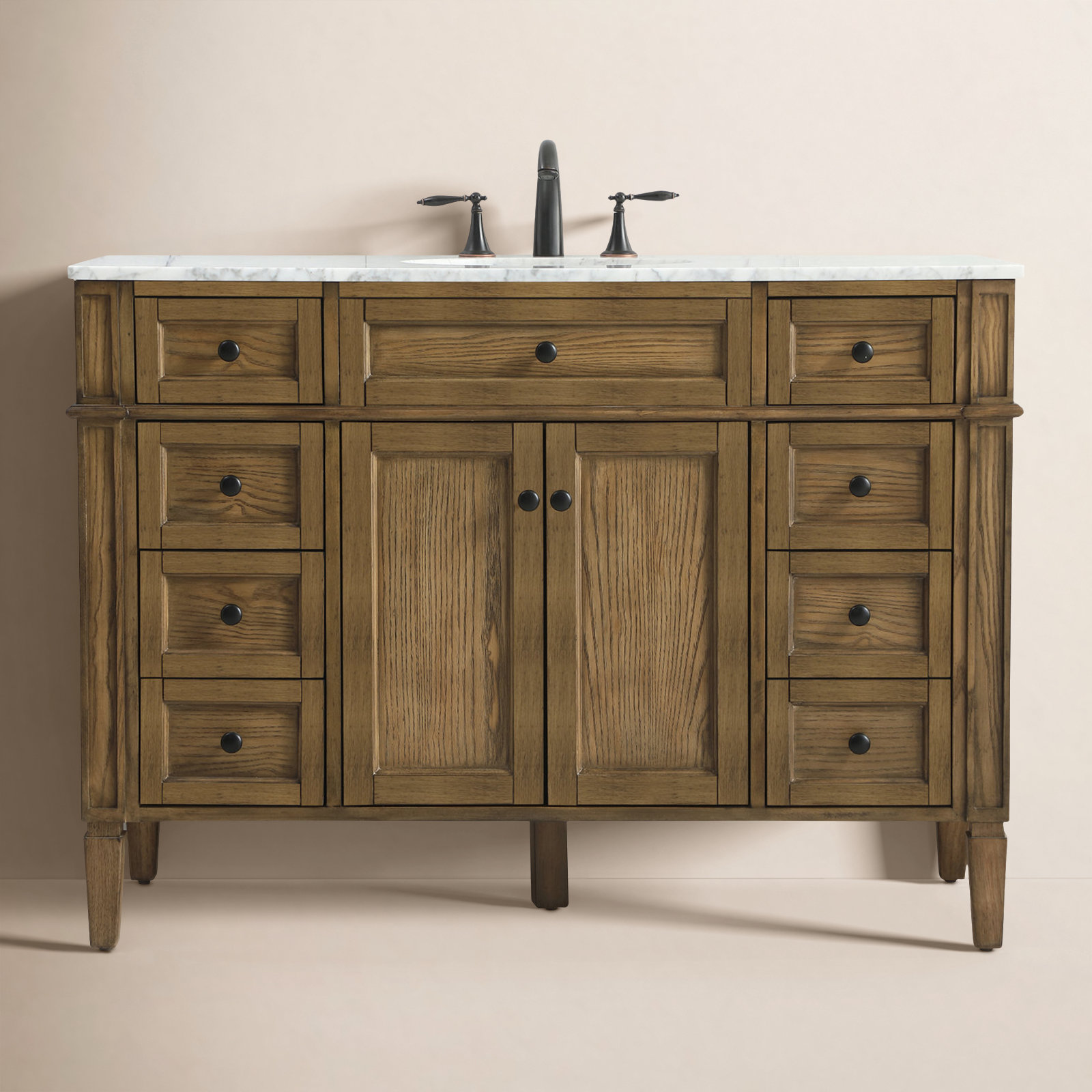 Rivers 48'' Single Bathroom Vanity, Driftwood