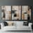 Abstract Series CXXXIV -Set Of 3 Gallery Wrapped Canvas -Ready to Hang-107312064