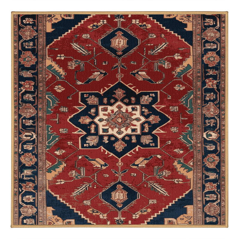 Tapis brun lavable à la machine, Carré 5 pi