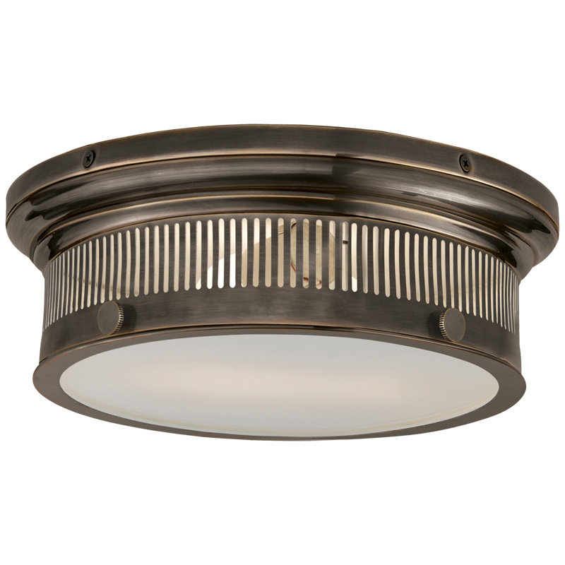 Chapman & Myers Alderly Flush Mount, Bronze, 4.25" H x 16" W x 16" D