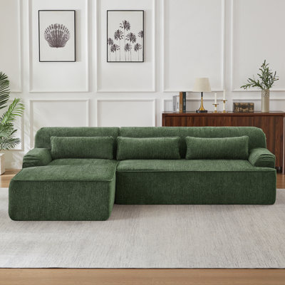 Contemporary Indoor Sofa, Chenille L-Shape Luxury Sectional Oversized Sofa, Minimalist Design, Comfy Sleeper Couch For Living Room, Apartment