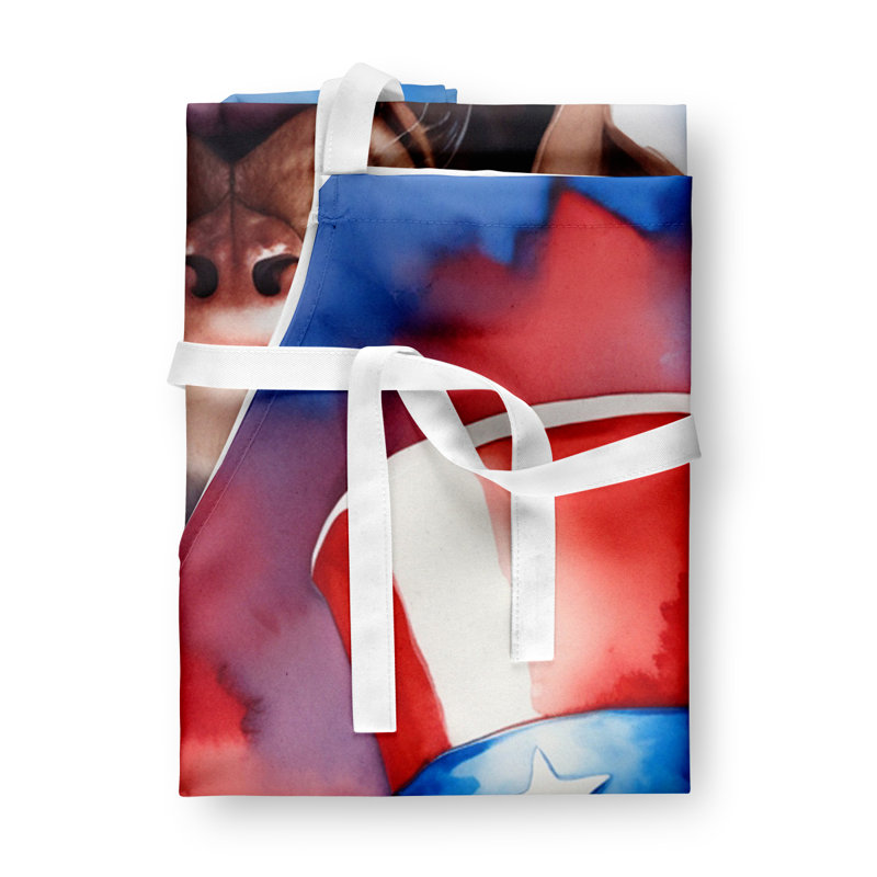 Patriotic American Apron, Brown Labrador Retriever