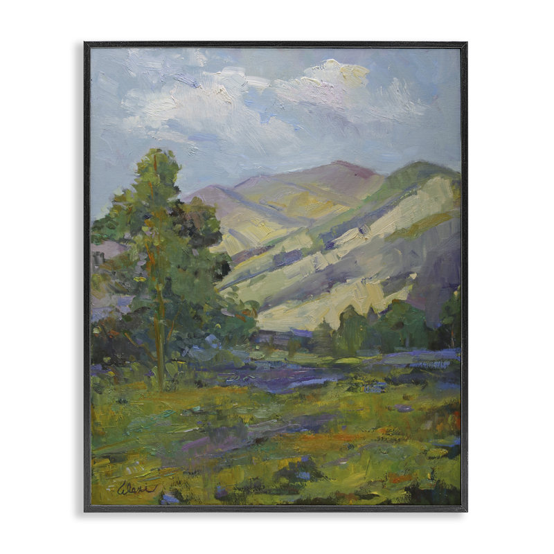  «Spring Day Mountain», estampe numérique par Alexi Fine, H 14 po x l 11 po, Giclée encadrée noir minuit
