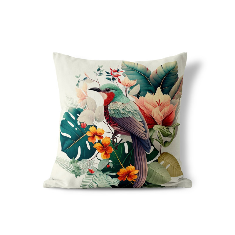 Housse et insert de coussin carré en polyester Leafy Wings Aylo, 16 po x 16 po