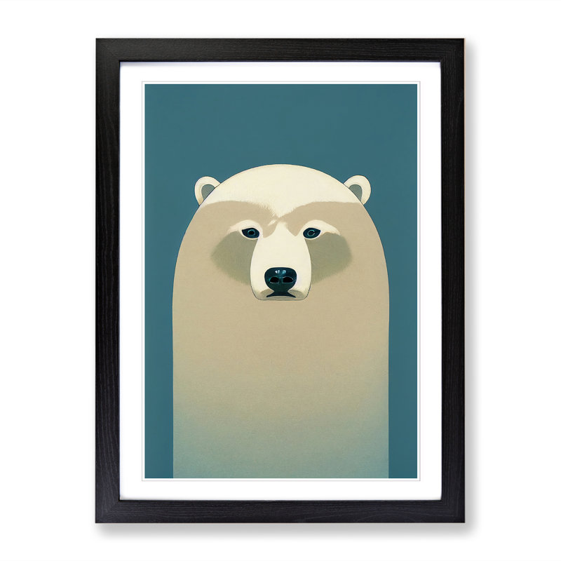 Linis Polar Bear Minimalistic Vol.2 1 Piece Wall Art, 64cm H x 46cm W, Oak