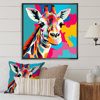 Portrait de girafe coloré Pop Art I - girafe