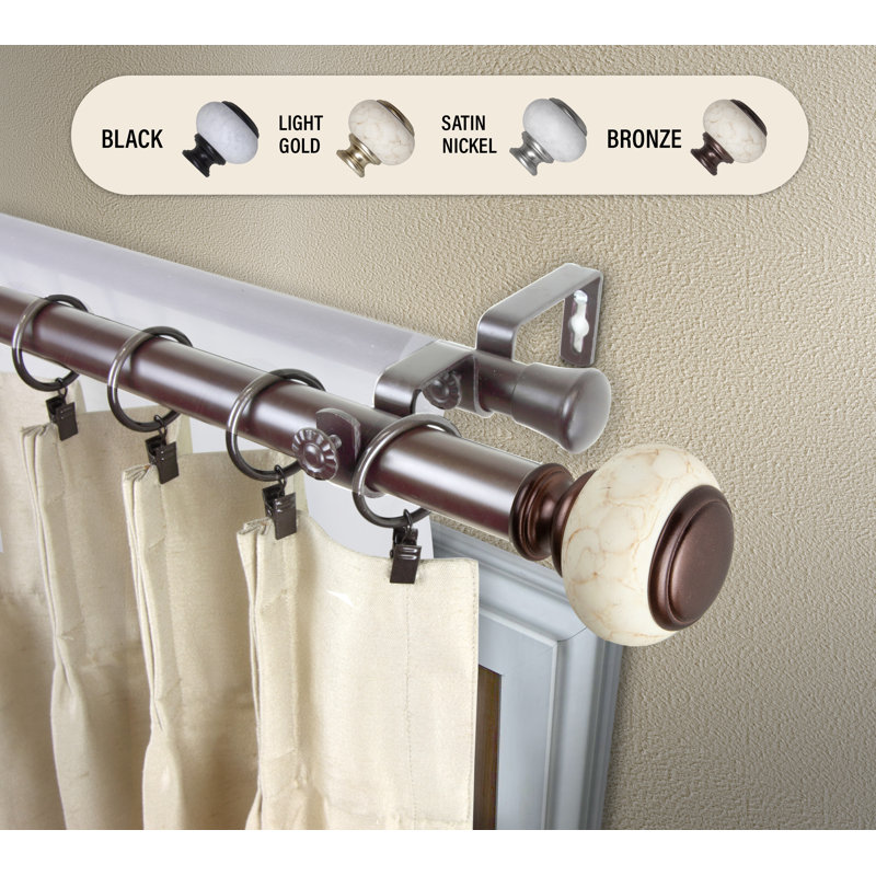 Tringle à rideaux double McWethy, Bronze, H 2,75 po x l 84 po x P 6,75 po
