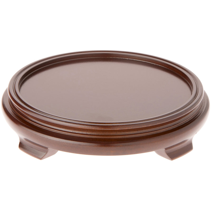 Base de présentation Red Barrel Studio®, H 2 po x l 9,5 po x P 9,5 po, Placage de bois de noyer