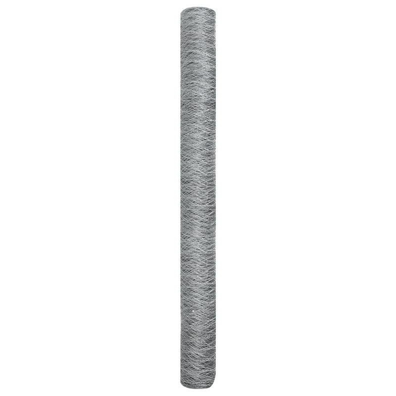 Vidaxl Hexagon Fence Galvanised Steel, Silver, 160cm H x 5000cm W