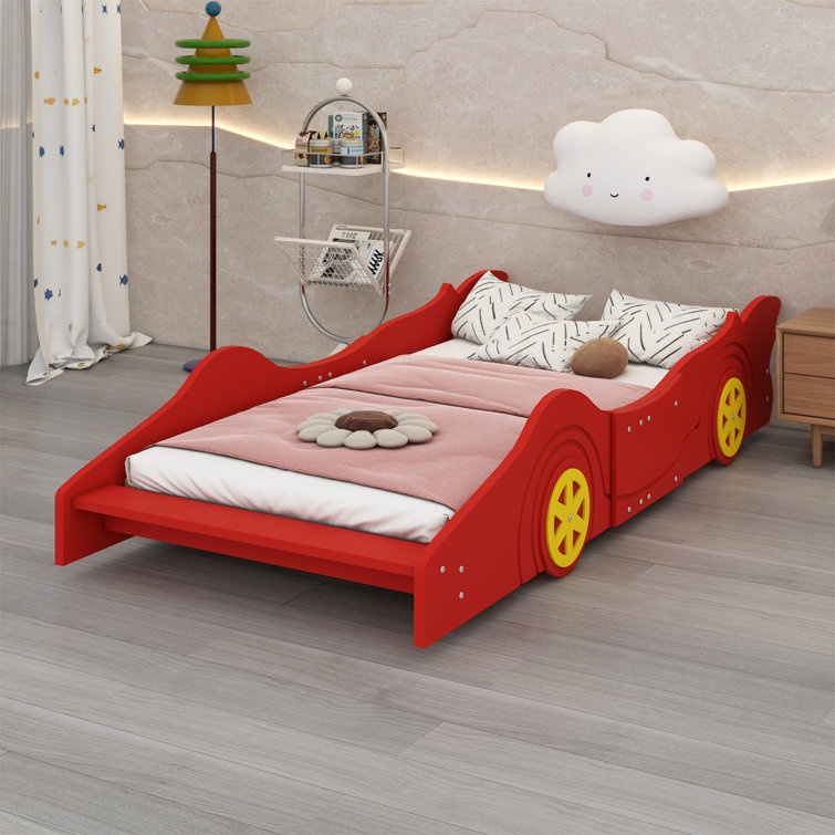 Zoomie Kids Race Car-Shaped Platform Bed With Wheels - Wayfair Canada