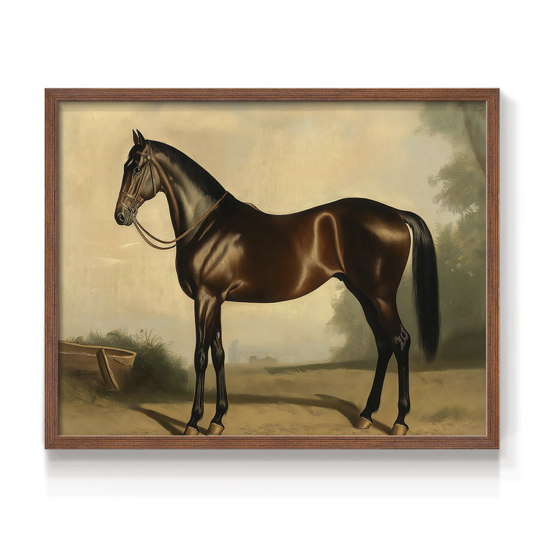 Série abstraite nautique - CCII - Reproduction encadrée - Restickable, H 22 po x l 28 po, Noyer
