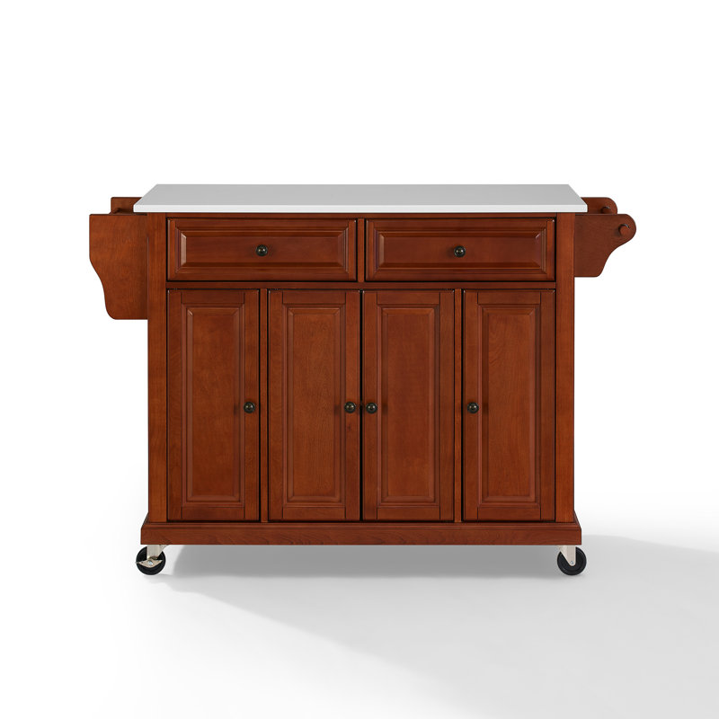 Baisden Granite Top Kitchen Island, Cherry