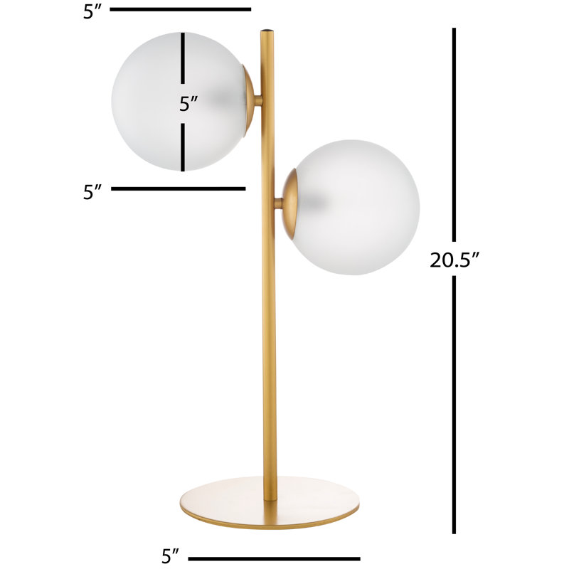 Dianna Metal Table Lamp, Gold, 20.5" H x 8" W x 6" D