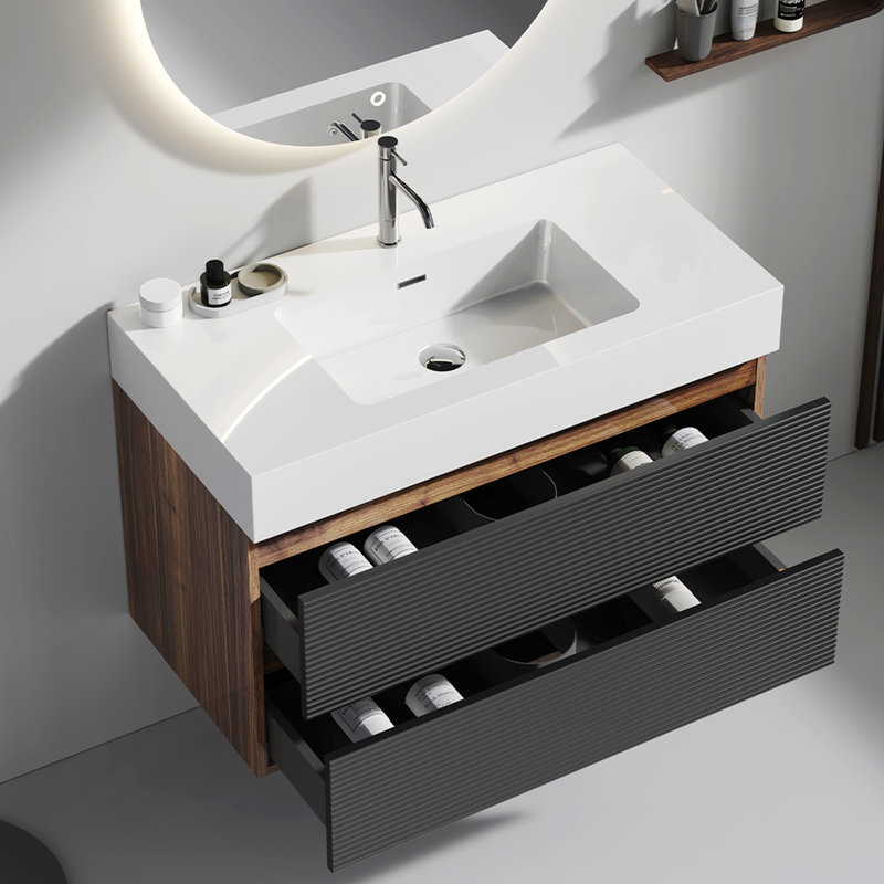 Armoire de salle de bain Grace Walnut, Blanc
