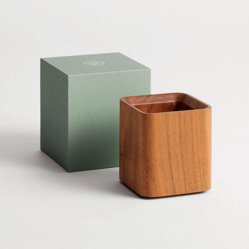 Square One Pencil Holder, Acacia