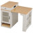 59.5" Kitchen Island With Extendable Dining Table, Kitchen Storage Table With Double-Sided Storage, Kitchen Island With 2 Drawers, Power Outlet, Side Open Shelves, For Kitchen, Dining Room, White-129490387