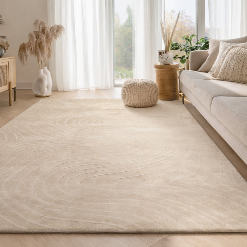 Tapis crème Somos Modern, Rectangulaire 8 pi x 10 pi, Crème