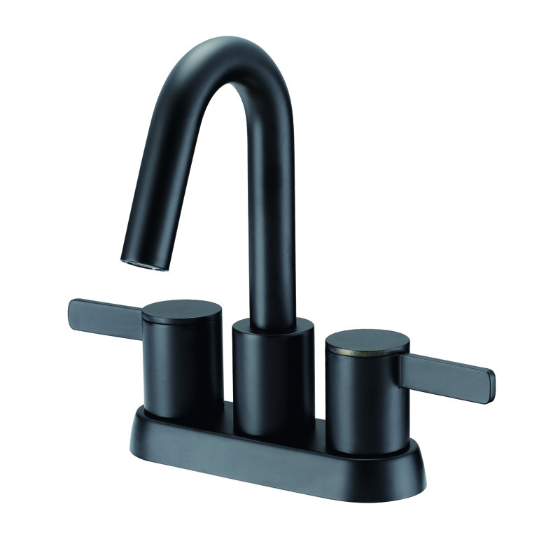 Amalfi Centerset Bathroom Faucet with Drain Assembly, Satin Black