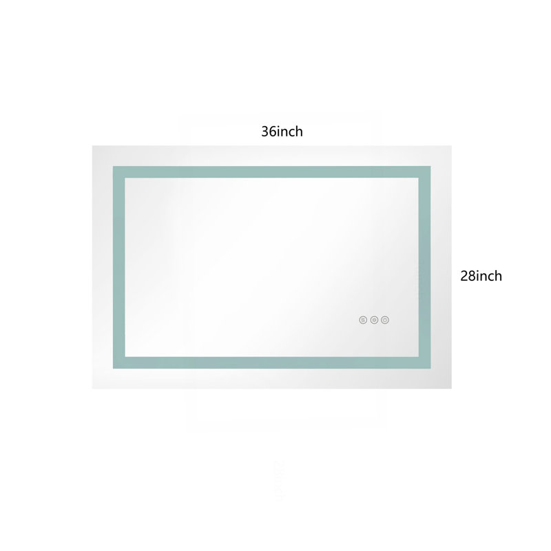 Miroir mural de salle de bain à DEL avec fonction antibuée et gradateur