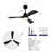 42 Inch Ceiling Fans With Lights And Remote, Black Ceiling Fan For Patios With Light 3 Blades Modern Ceiling Fan Noiseless Reversible Dc Motor,  Ceiling Fan For Farmhouse-452792595