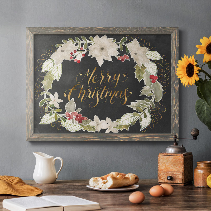 Gilded Christmas Collection A- Rustic Framed Gallery Wrapped Canvas, Gris, H 28 po x l 42 po x P 1,5 po