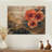 Hibiscus Flowers Field On A Wooden Horizon II - Hibiscus Wood Wall Decor - On Natural Pine Wood-605721232