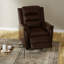 Fauteuil inclinable pivotant avec repose-pieds manuel en cuir fleur-420791374