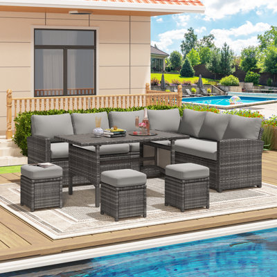 7 Pieces Patio Furniture Set With Waterproof Cover