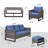 Nazime Wicker 5 - Person Patio Conversation Set with Cushions-87655117-123686993