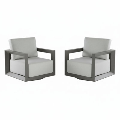 Newport Two Piece Swivel Chair Set With Sunbrella Cushions